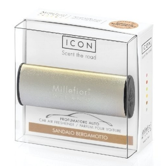 Millefiori Milano Icon Sandalo Bergamotto - Santalové drevo a Bergamot vône do auta Metallo bronzová mat vonia až 2 mesiace 47 g