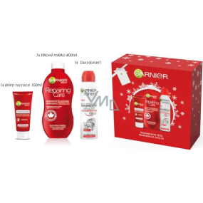 Garnier Repairing Care regeneračné telové mlieko 400 ml + regeneračný krém na ruky 100 ml + Magnesium Ultra Dry antiperspirant 150 ml, kozmetická sada