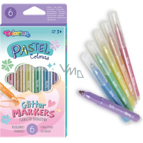 Colorino Pastel popisovače s glitrami 6 farieb