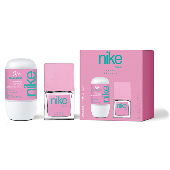 Nike Sweet Blossom toaletná voda pre ženy 30 ml + roll-on 50 ml, darčeková sada