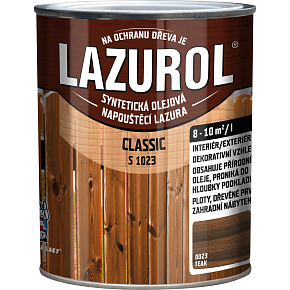 Lazurol Classic S1023 tenkovrstvá lazúra na drevo s obsahom olejov, 0023 teak, 750 ml