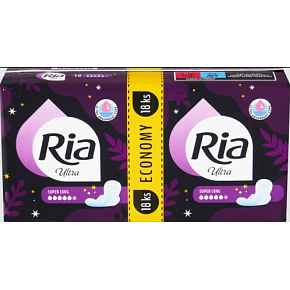 Ria dámske vložky Ultra Super Long Duopack, 18 ks