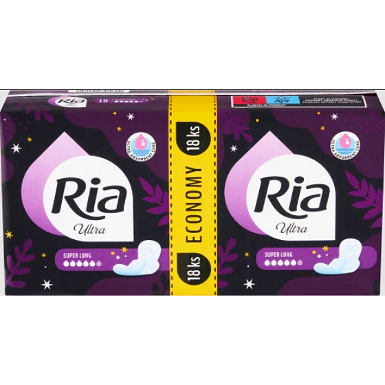 Ria dámske vložky Ultra Super Long Duopack, 18 ks
