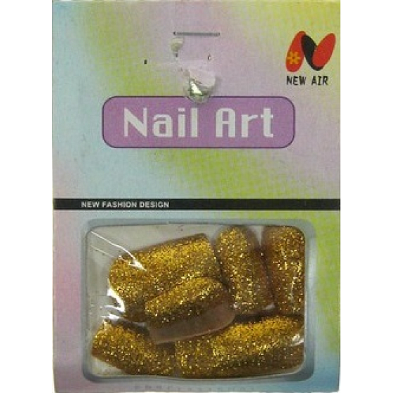 Ruby Rose Nail Art umelé nechty zlaté 10 kusov