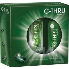 C-Thru Emerald toaletná voda 30 ml + dezodorant sprej 150 ml, pre ženy darčeková sada