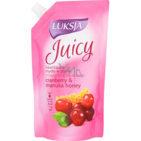 Luksja Juicy Cranberry & Manuka Honey tekuté mydlo náhradná náplň 400 ml