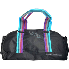 Športová taška Mercedes-Benz Vip Club čierna s farebnými pruhmi 56 x 28 x 21 cm