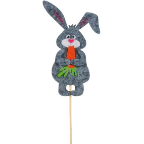 Zajačik s mrkvou sivý zápich 11 cm + špajle