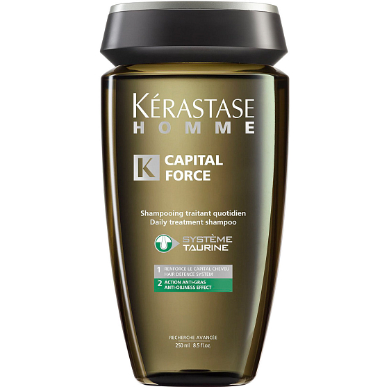 Kérastase Homme Capital Force Anti-Oiliness šampón na mastné vlasy s posilňujúcim účinkom pre zachovanie hustoty vlasov pre mužov 250 ml