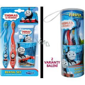 Thomas & Friends - Lokomotíva Tomáš zubná pasta pre deti 75 ml + 2 x zubná kefka + kelímok na vodu, darčeková sada