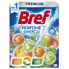 Bref Parfume Switch Peach Apple WC blok s vôňou broskyne a čeveného jablká efekt zmeny vône 50 g