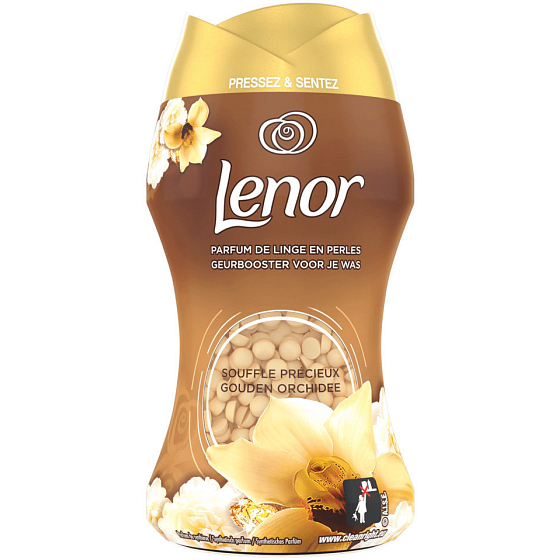 Lenor Gold Orchid vôňa vanilky, mimózy, ruží a broskýň voňavé perličky do bubna práčky 140 g
