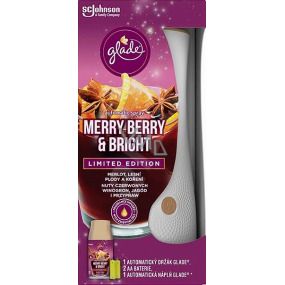 Glade Merry Berry & Bright s vôňou merlotu, lesných plodov a korenín automatický osviežovač vzduchu 269 ml