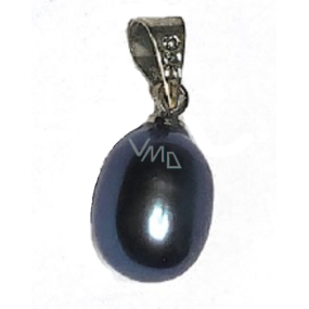 Perlový čierny prívesok prírodný 1,1 cm 1 kus, symbol ženskosti, prináša obdiv