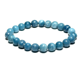 Larimar náramok elastický prírodný kameň, guľôčka 8 mm / 16-17 cm, kameň bájnej Atlantídy