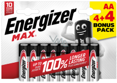 Energizer AA / LR6 1,5 V alkalické batérie Power 8 ks