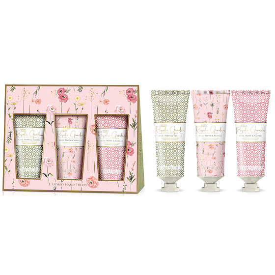 Baylis & Harding Rose, Wolf Poppy a Vanilla krém na ruky 3 x 50 ml, kozmetická sada pre ženy