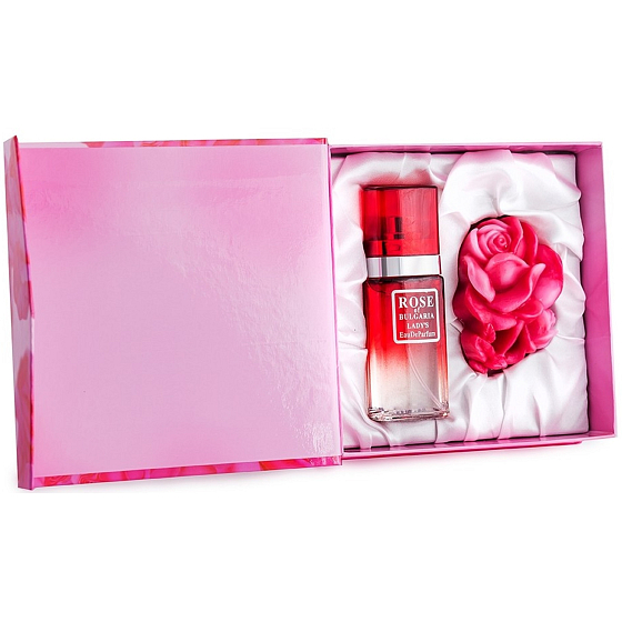 Rose of Bulgaria parfumovaná voda 25 ml + toaletné mydlo v tvare ruže 40 g, darčeková súprava pre ženy