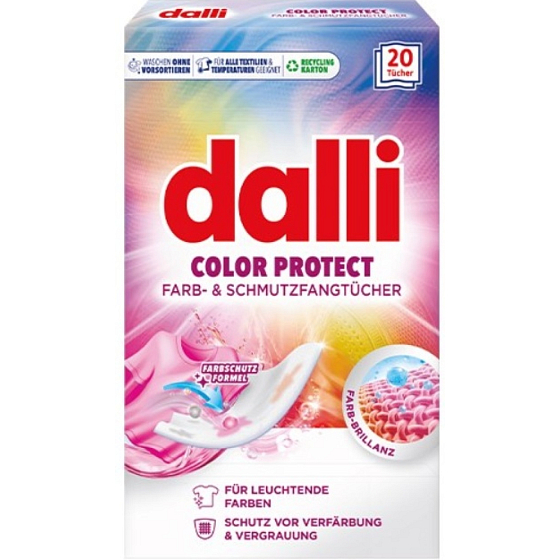 Dalli Color Protect prací obrúsky proti zafarbeniu bielizne 20 kusov