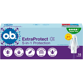 o.b. ExtraProtect tampony super plus, 16 ks