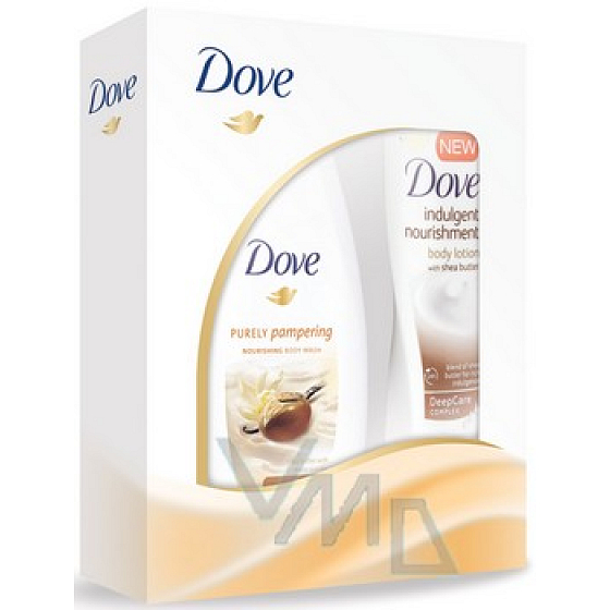 Dove Bambucké maslo a vanilka sprchový gél 250 ml + telové mlieko 250 ml, kozmetická sada