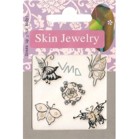 Diva & Nice Skin Jewelry Samolepiace obtlačky na telo rôzne motívy 1 aršík