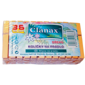 Clanax Štipce na bielizeň drevené 36 kusov