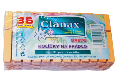 Clanax Štipce na bielizeň drevené 36 kusov