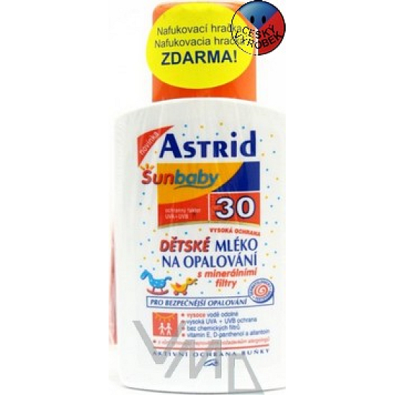 Astrid F30 Mlieko na opaľovanie pre deti + nafukovacie hračka