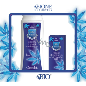 Bion Cosmetics for Men Q10 pleťový krém proti vráskam 40 ml + vlasový a telový sprchový gél 200 ml, kozmetická sada