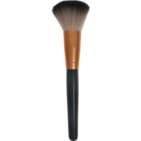 Kozmetický štetec so syntetickými štetinami na púder rovný čierno-medený 18,5 cm 30450