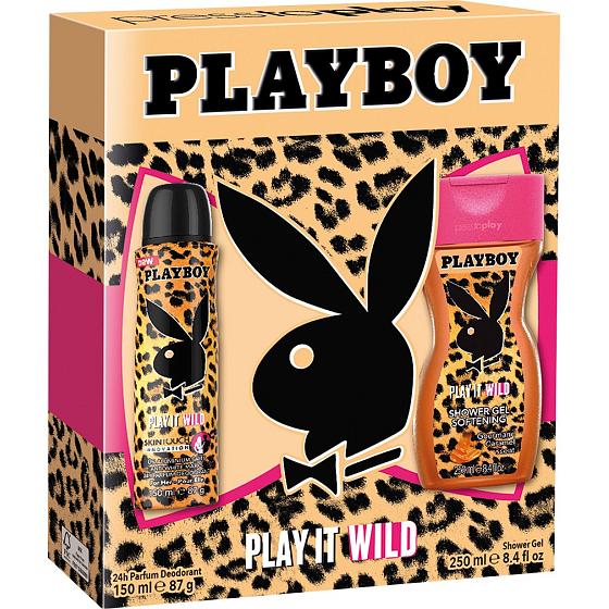 Playboy Play It Wild for Her dezodorant sprej 150 ml + sprchový gél 250 ml, kozmetická sada