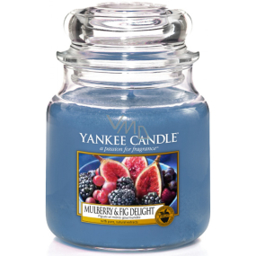 Yankee Candle Mulberry & Fig Delight - Lahodné moruše a figy vonná sviečka Classic stredné sklo 411 g