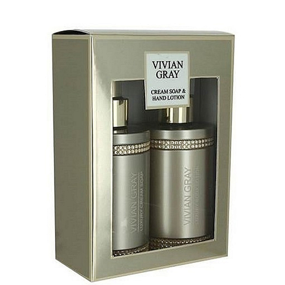 Vivian Gray Crystal Brown luxusné hydratačné tekuté mydlo 250 ml + mlieko na ruky 250 ml, kozmetická sada