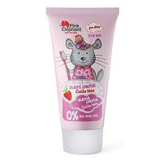 Pink Elephant Činčila Nela s príchuťou jahôd zubná pasta pre deti 50 ml