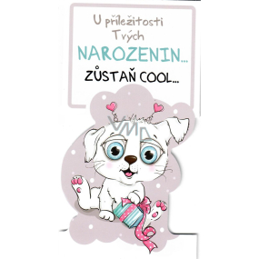 Nekupto Prianie k narodeninám Zostaň COOL psík 116 x 220 mm 3493 K