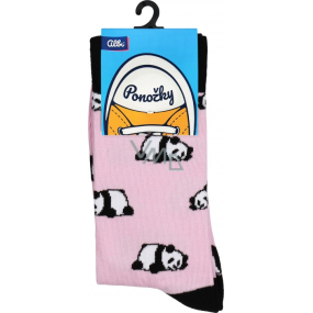 Albi Farebné ponožky univerzálnej veľkosti Panda pink 1 pár