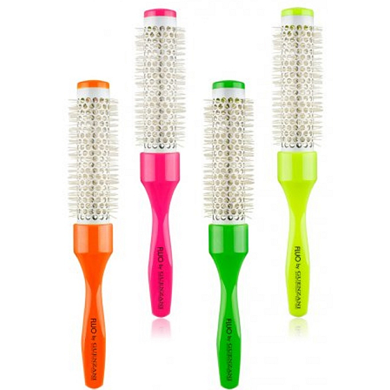 Diva & Nice Fluo Thermo keramická okrúhla kefa na vlasy 24 mm rôzne farby