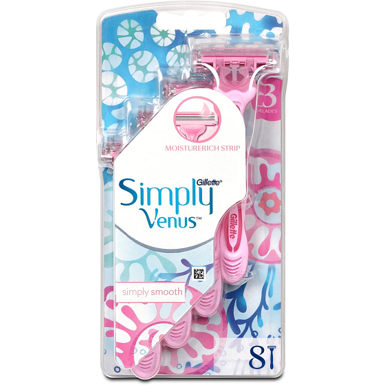 Gillette Simply Venus3 holiaci strojček so 3 britmi 8 kusov pre ženy