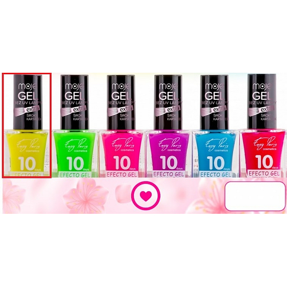 My Easy Paris 10Days Efecto Gel Fluorescenčný gél lak na nechty 001 Yellow 15 ml