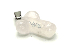 Krištáľový penis pre šťastie, prívesok z prírodného kameňa ručne brúsený cca 11 x 22 mm, kameň