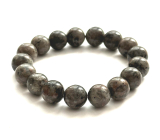 Yooperlit náramok elastický prírodný kameň, gulička 12 mm / 16 - 17 cm, kameň pravdy
