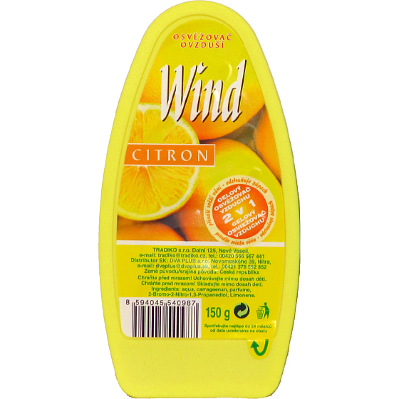 Wind osviežovač vzduchu Citrón, gélový, 150 g