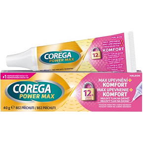 Corega Power Max upevnenie + komfort fixačný krém na zubnú protézu 40 g