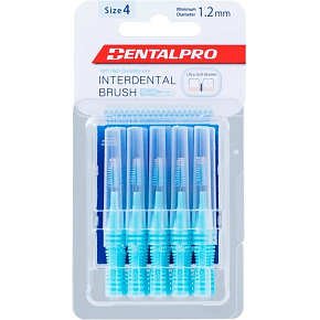 DentalPro mezizubný kartáčik rovný 1,2 mm modrý, 10 kusov
