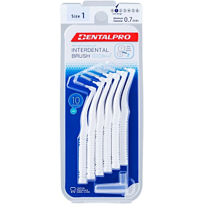 DentalPro medzizubný kartáčik zahnutý 0,7 mm biely, 10 kusov