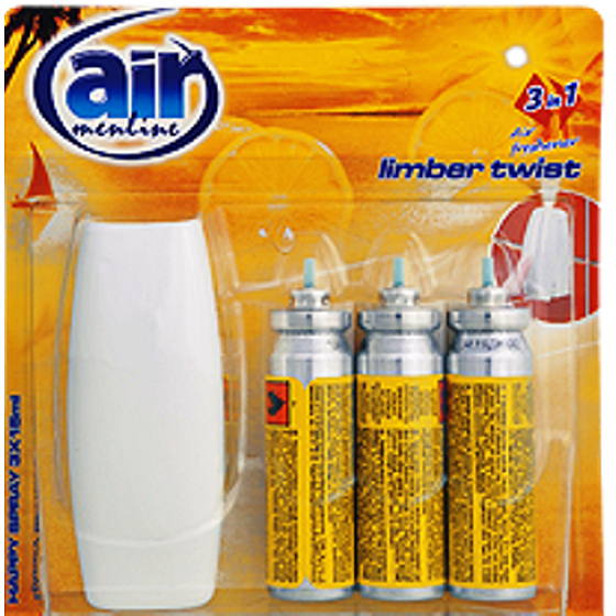 Air Menline Limber Twist Happy Osviežovač vzduchu komplet sprej + náplne 3 x 15 ml