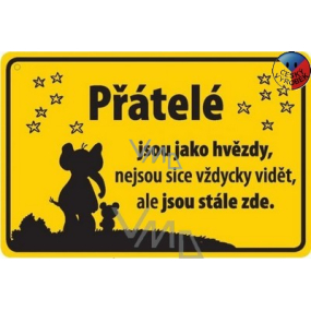 Nekupto Humorná ceduľka Priatelia sú ako hviezdy 15x10 cm 1 kus