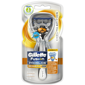 Gillette Fusion ProGlide Flexball Power Silver holiaci strojček + náhradné hlavice 1 kus + batérie 1 kus, pre mužov