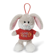 Nici Love You Zajac v tričku so závesom 15 cm